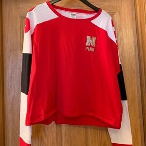 vs pink nebraska huskers crop top